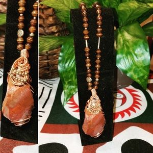 Petrified wood necklace